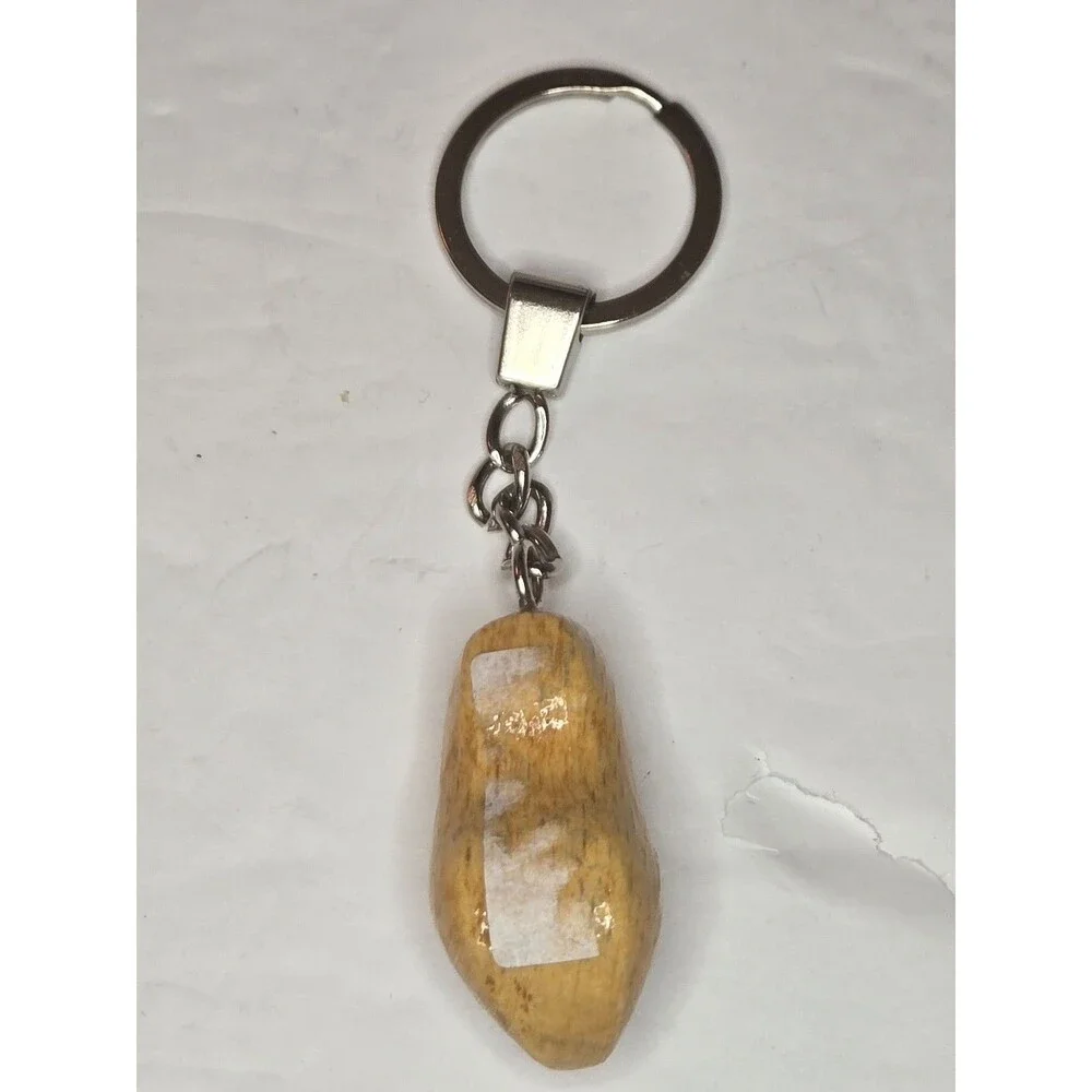 Varnished Tulip Wooden Shoe Keychain Windmill Holland #2